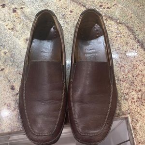 Mephisto mens dark brown full leather loafer with “Cool-Air” technology.